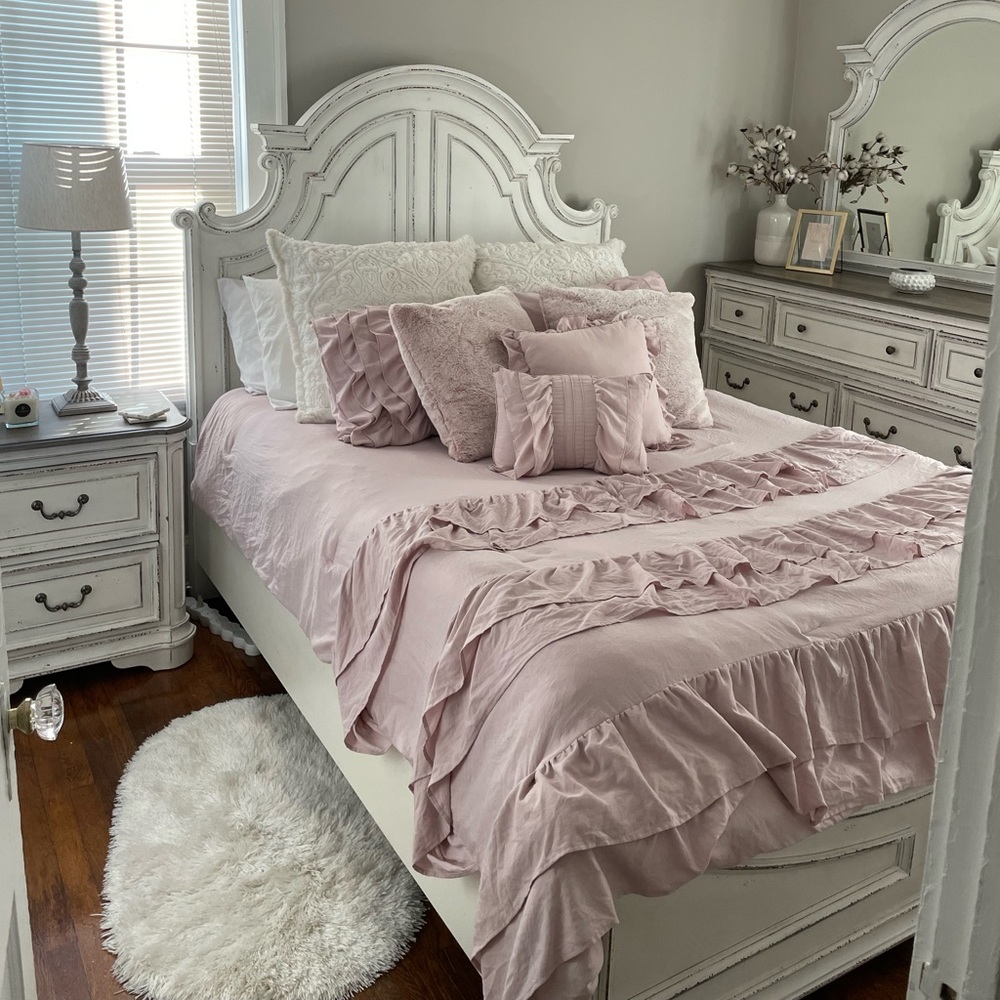 Mauve pink queen bedding set
